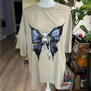 Skeleton Butterfly Women Halloween T Shirt